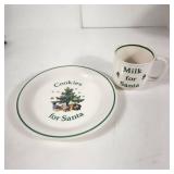 Nikko Cookies For Santa Plate And Milk For Santa Mug Christmas Tree Oven Microwave And Dishwasher Safe Excellent Condition