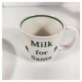 Nikko Cookies For Santa Plate And Milk For Santa Mug Christmas Tree Oven Microwave And Dishwasher Safe Excellent Condition