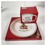 Nikko Cookies For Santa Plate And Milk For Santa Mug Christmas Tree Oven Microwave And Dishwasher Safe Excellent Condition