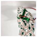 Two Hand Made Reindeer Green/White With Plastic Sleigh Legs Move Great Condition