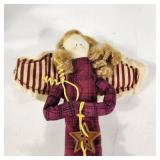 Lot Of Three Christmas Decorations Plush Santa Angel And Angel Ornament Great Condition