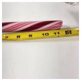 Lot Of Two Candy Cane Candles With Glass Holders Candles Have Been Burned Once