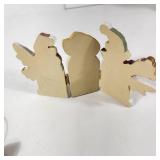 Lot Of Two Christmas Decorations Wooden Nativity And Fold Out Women With Cross Excellent Condition