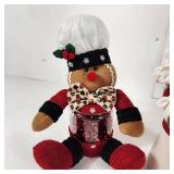 Lot Of Two Christmas Decorations Gingerbread Man And Santa Great Condition