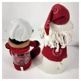 Lot Of Two Christmas Decorations Gingerbread Man And Santa Great Condition