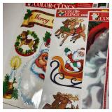 Lot Of Thirteen Christmas Window Clings Most Are New There May Be A Few Used Great Condition