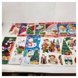 Lot Of 11 Christmas Window Clings Great Condition A Few May Be Used Great Condition