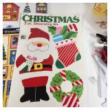 Lot Of Twelve Christmas Window Clings/Decorating Kit/New Years One Is Used Great Condition