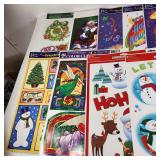 Lot Of Twelve Christmas Window Clings/Decorating Kit/New Years One Is Used Great Condition