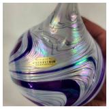 Beautiful Handcrafted Glass Blown Blue/White Christmas Ornament New