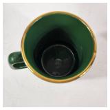 Lot Of Four Christmas Deer Coffee Cups Mugs Green Gold Excellent Condition