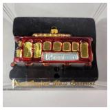 Lot Of Three Glass Ornaments Golden Gate Bridge Street Car And Moose Distributed By Target Excellent Condition