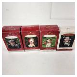 Lot Of Four Hallmark Ornaments Puppy Love Black Lab Poodle Sheltie And Shepherd Great Condition