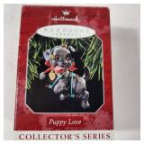 Lot Of Four Hallmark Ornaments Puppy Love Black Lab Poodle Sheltie And Shepherd Great Condition