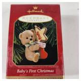 Lot Of Three Hallmark Ornaments Teddy Bears Dated 1st 2nd And 3rd Year Great Condition