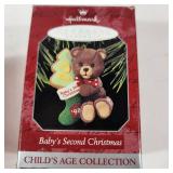 Lot Of Three Hallmark Ornaments Teddy Bears Dated 1st 2nd And 3rd Year Great Condition
