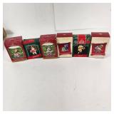 Lot Of Six Miscellaneous Hallmark Christmas Ornaments All In Great Condition