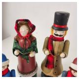 Lot Of Four Wooden Christmas Carolers Very Cute!  Great Condition
