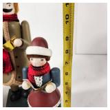 Lot Of Four Wooden Christmas Carolers Very Cute!  Great Condition
