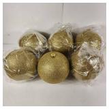 Lot Of Six Gold/Glitter Christmas Ornaments 8" For Decorating New