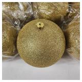 Lot Of Six Gold/Glitter Christmas Ornaments 8" For Decorating New