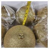 Lot Of Six Gold/Glitter Christmas Ornaments 8" For Decorating New