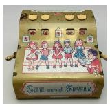 Vintage Tin Litho Toys Including Wolverine See And Spell & OSH Tin Battery Operated Chicken (Both Work)