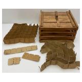 Vintage Wooden Egg Crate With Advertisement & Cardboard Egg Protectors