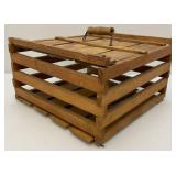 Vintage Wooden Egg Crate With Advertisement & Cardboard Egg Protectors