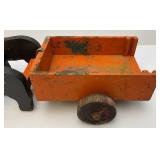 Antique Handmade Horse & Buggy Pull Toy