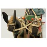 Antique Handmade Tale Of Woe Cotton Cart  18" x 8 1/2" (One Horse Has Ears Missing)