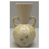 Vintage Belleek Ireland Porcelain Hand Decorated Vase 7 7/5"