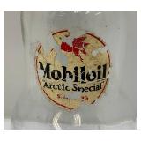 Vintage Mobiloil Artic Special Glass Oil Bottle With Chome Lid