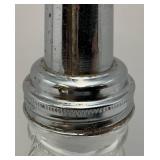 Vintage Mobiloil Artic Special Glass Oil Bottle With Chome Lid