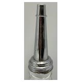 Vintage Mobiloil Artic Special Glass Oil Bottle With Chome Lid