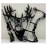 19" x 22 1/2" Powder Coated Metal Hunting Collage Wall Hanging