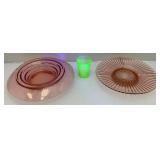 Misc. Pink Depression Glass & Uranium Ware Glass Cup