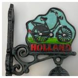 Vintage Casted Metal Holland Hanging Bell 8"