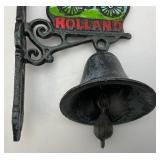 Vintage Casted Metal Holland Hanging Bell 8"