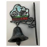Vintage Casted Metal Holland Hanging Bell 8"