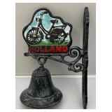Vintage Casted Metal Holland Hanging Bell 8"