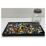 Bottle Of Misc. Vintage Marbles (Some Glow Under UV Light)