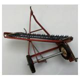 Vintage Ertl John Deer Miniature Die Cast Narrow Front-End Tractor 5" & Ertl 1:16 Scale International Harvester Pull Side Delivery Hay Rake & More