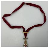 Vintage WWI Medal Pin Badge Queen Mary Needlework Guild Q.M.N.G. On Original hanging Ribbon