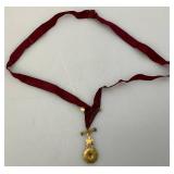 Vintage WWI Medal Pin Badge Queen Mary Needlework Guild Q.M.N.G. On Original hanging Ribbon