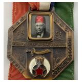 1951 Shriners 77th Imperial council Session Representative Pin Metal 5"