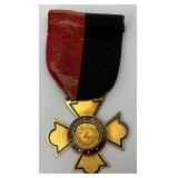 Vintage 10K Saint Johns School 4 Years Service Metal 2 3/4" & Sterling Silver St. Johns Old Boys Assn. NY Pin 9/16"