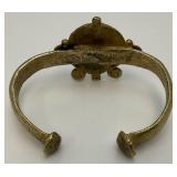 Antique Hand Made Heavy Brass Ghana Tribal Bracelet 3 Oz.