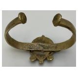 Antique Hand Made Heavy Brass Ghana Tribal Bracelet 3 Oz.