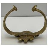 Antique Hand Made Heavy Brass Ghana Tribal Bracelet 3 Oz.